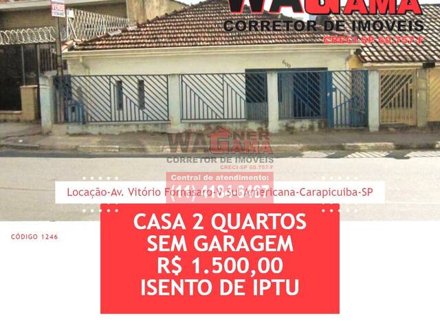 #1246 - Casa para Locação em Carapicuíba - SP